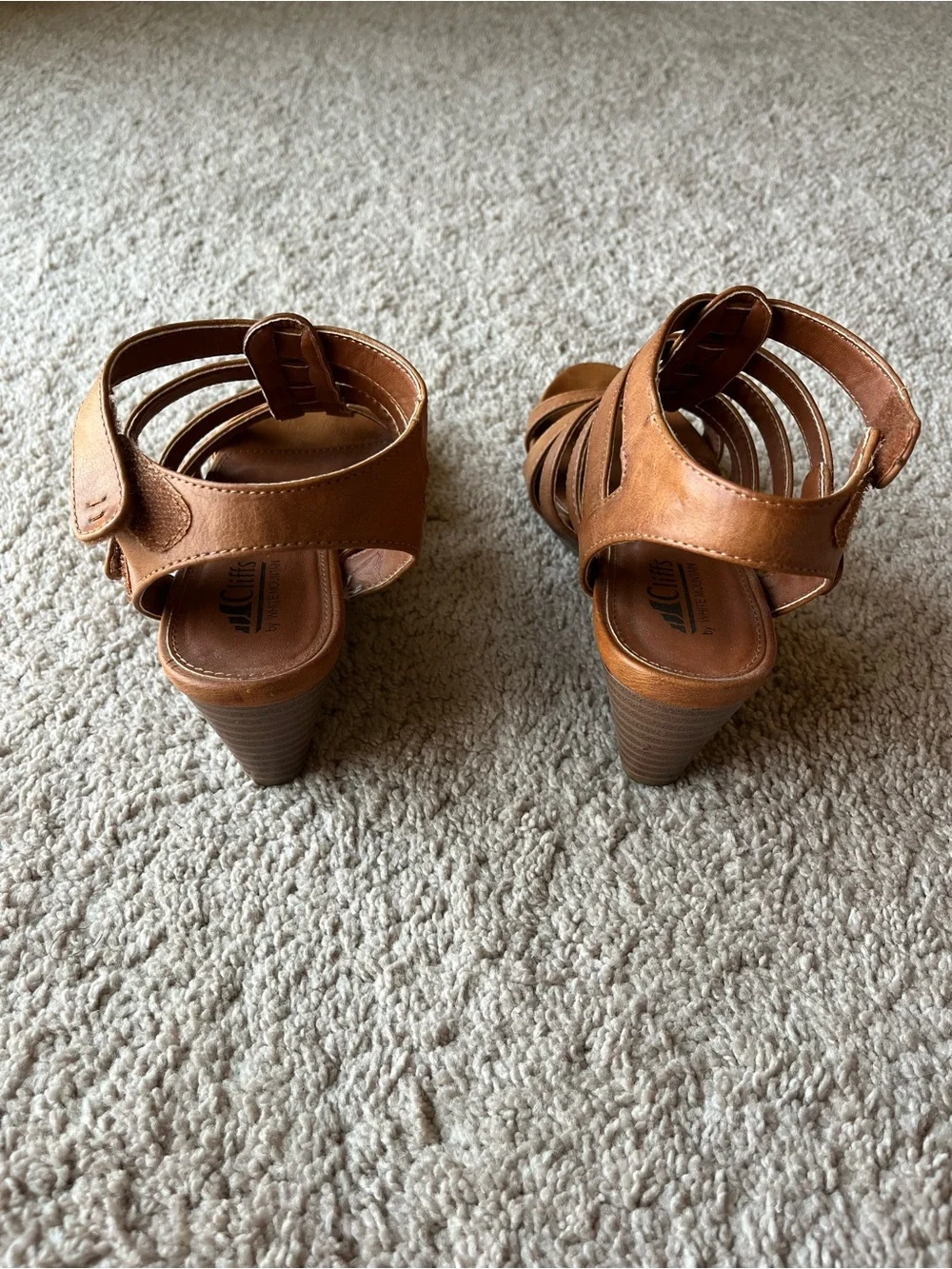 White Mountain Brown Strappy Gladiator Wedge Sandals